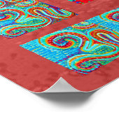 MANTRA：オム108回聖赤背景 ポスター (角)