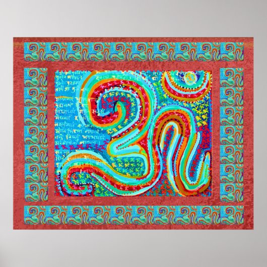 MANTRA：オム108回聖赤背景 ポスター (正面)