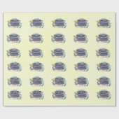 Manual Mid Century Purple typewriter Books Paper ラッピングペーパー (フラット)