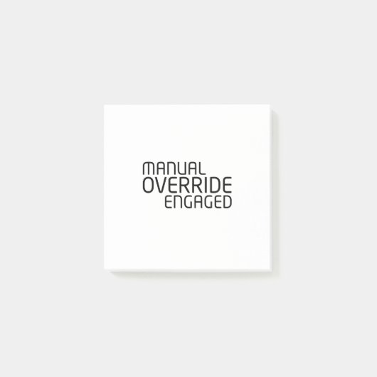 Manual Override Engaged Critical Override Quick  ポストイット (正面)