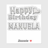 Manuela Happy Birthday silver Aufkleber Sticker シール (シート)