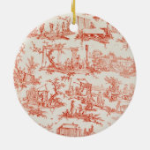 manufのプロセスを説明しているToile de Jouy セラミックオーナメント (裏面)