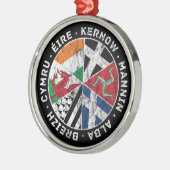 Manxケルト族の国家の旗アイルランドウェールズコーンウォール メタルオーナメント (左)