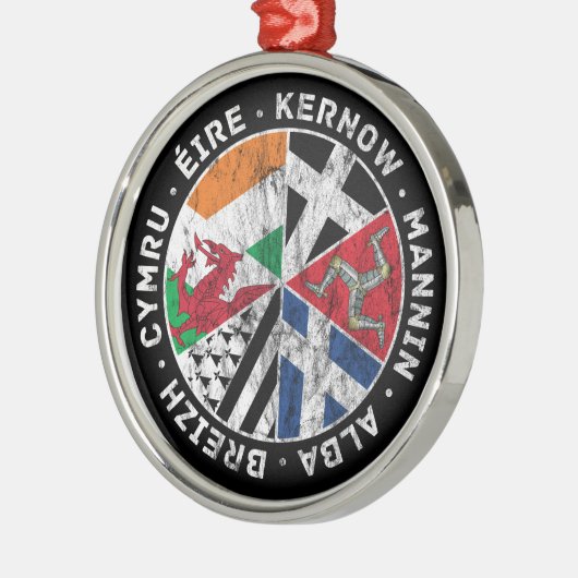 Manxケルト族の国家の旗アイルランドウェールズコーンウォール メタルオーナメント (左)