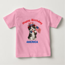 Manx Kitten (1m) Patriotic Kid T-Shirt ベビーTシャツ