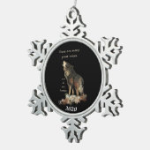 Many 素晴らし Voices Wolf感動的引用文 スノーフレークピューターオーナメント (右)