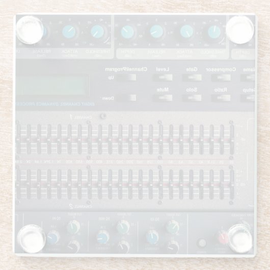 Many Buttons Sound Mixer Studio ガラスコースター (裏面)