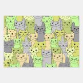 Many Catsデザイン ラッピングペーパーシート (正面3)