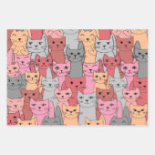 Many Catsデザイン ラッピングペーパーシート (正面)