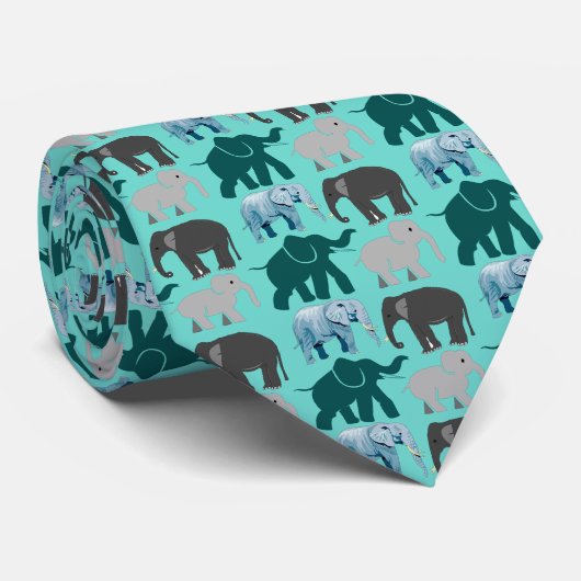 Many Elephants Tie ネクタイ (ロール)
