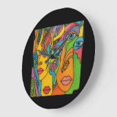 Many faces ラージ壁時計 (傾斜)