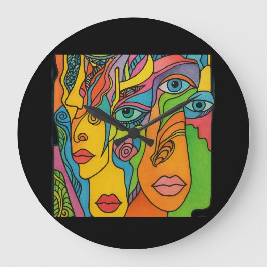 Many faces ラージ壁時計 (正面)