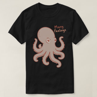 Many Feelings Cute Octopus Illustration Tシャツ