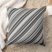 Many Grays Stripey装飾用クッション20インチx 20インチ クッション (ブランケット)