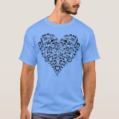 Many Guitar Elements In Heart Music Notes Musical  Tシャツ (正面)