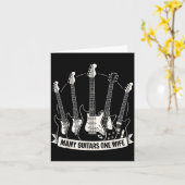 Many Guitars One Wife Funny Musician Guitarist Hum カード (黄色い花)