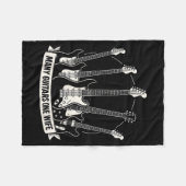 Many Guitars One Wife Funny Musician Guitarist Hum フリースブランケット (正面(横))