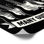 Many Guitars One Wife Funny Musician Guitarist Hum ポスター (角)