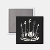 Many Guitars One Wife Funny Musician Guitarist Hum マグネット (正面/裏面)