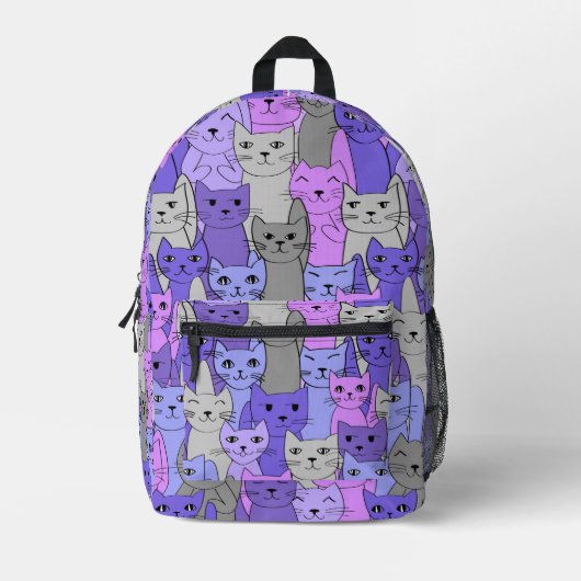 Many Purple Catsデザインバックパック プリントバックパック (正面)