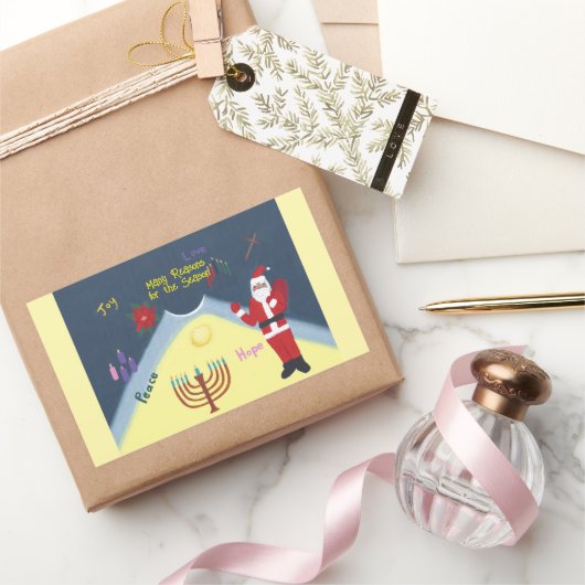 Many Reasons for the Season Holiday Stickers 長方形シール (ギフト)