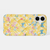 Many Ribbons and Plaid Pattern Phone Case iPhone 16ケース (裏面横)