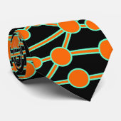 Many Roads IIオレンジ&ターコイズオンブラック ネクタイ (ロール)