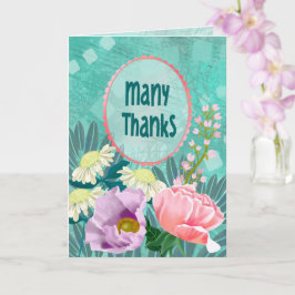 Many Thanks Moody Floral Greeting Card カード