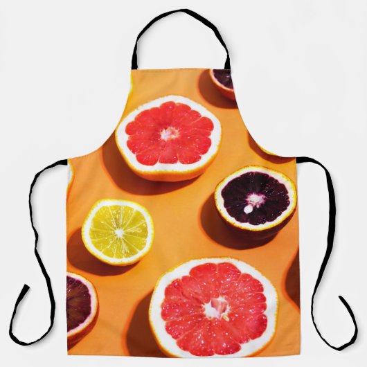 Many variety citrus fruits pattern in sunlight on エプロン (正面)