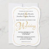 Many Waters聖なる書物、 経典エレガントフォーマル金ゴールド 招待状 (正面)