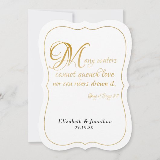 Many Waters聖なる書物、 経典エレガントフォーマル金ゴールド 招待状 (裏面)