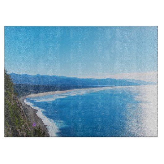 Manzanitaのビーチ、オレゴンの海岸の眺め カッティングボード (正面)