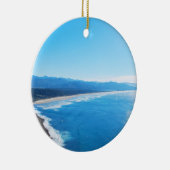 Manzanitaのビーチ、オレゴンの海岸の眺め セラミックオーナメント (右)