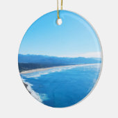 Manzanitaのビーチ、オレゴンの海岸の眺め セラミックオーナメント (左)