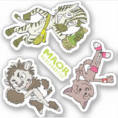 MAOR 3x3インチチビ(小さくかわいく書いた感じ)キャストステッカー#4 シール (正面)