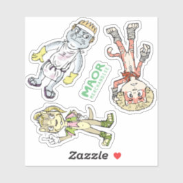 MAOR 4x4インチチビ（小さくかわいく書いた感じ）キャストステッカー#1 シール