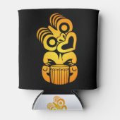Maori Hei Tikiドラマー音楽トライバルタトゥーギフト 缶クーラー (正面)