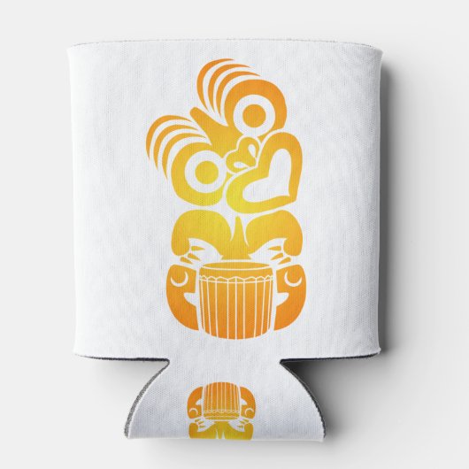 Maori Hei Tikiドラマー音楽トライバルタトゥーギフト 缶クーラー (裏面)