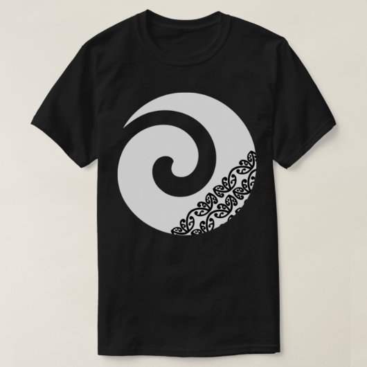 Maori Koru新しい開始アイコン白 Tシャツ (デザイン正面)
