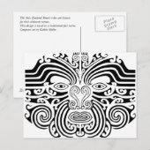 Maori Tattoo – 白黒 ポストカード (正面/裏面)
