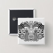 Maori Tattoo – 白黒 缶バッジ (正面&裏面)