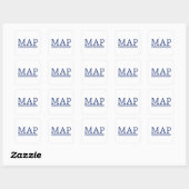 MAPスタンプ – 白い背景 スクエアシール (シート)