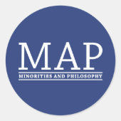 MAPステッカーの背景（青） ラウンドシール (正面)