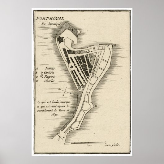 MAP: JAMAICA, 1755 ポスター (正面)