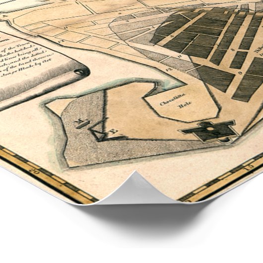 MAP: JAMAICA, 1755 2 ポスター (角)