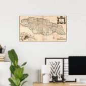 MAP: JAMAICA, 1755 2 ポスター (ホームオフィス)