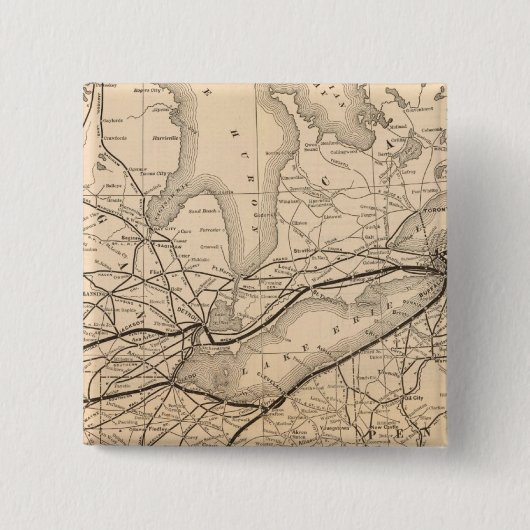Map New York CentralとHudson River Railloady 缶バッジ (正面)