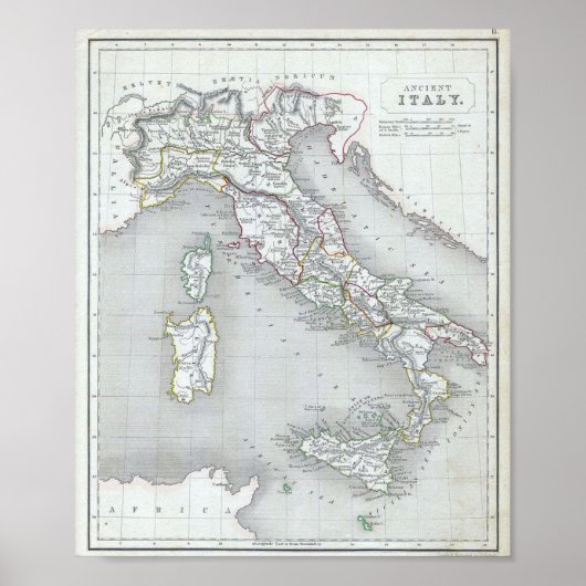 Map of Ancient Italy ポスター (正面)