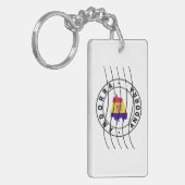 Map of Andorra, Postal Passport Stamp キーホルダー (正面左)