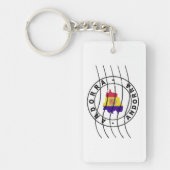 Map of Andorra, Postal Passport Stamp キーホルダー (正面)